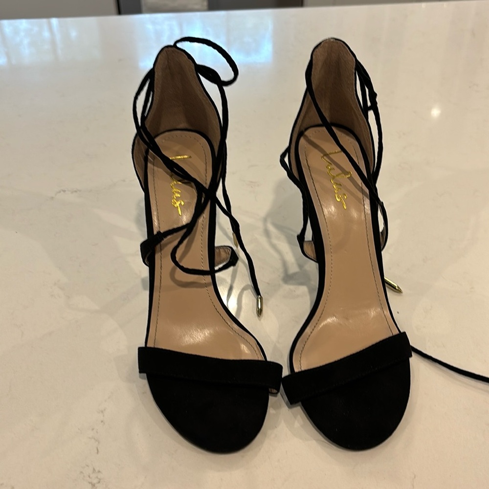 Lulu’s lace up heels size 8 black